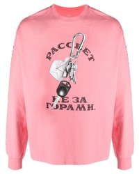 rosa bedrucktes Langarmshirt von PACCBET