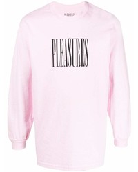 rosa bedrucktes Langarmshirt von Pleasures