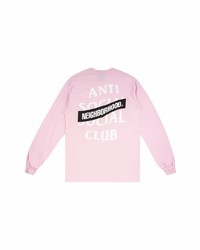 rosa bedrucktes Langarmshirt von Anti Social Social Club