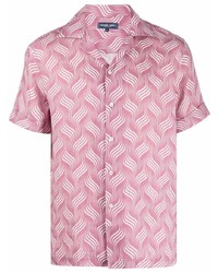 rosa bedrucktes Leinen Kurzarmhemd von Frescobol Carioca