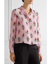 rosa bedrucktes Seidehemd von Prada