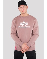 rosa bedrucktes Sweatshirt von Alpha Industries