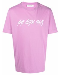 rosa bedrucktes T-Shirt mit einem Rundhalsausschnitt von 1017 Alyx 9Sm