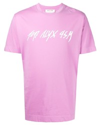 rosa bedrucktes T-Shirt mit einem Rundhalsausschnitt von 1017 Alyx 9Sm