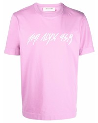 rosa bedrucktes T-Shirt mit einem Rundhalsausschnitt von 1017 Alyx 9Sm