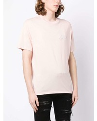 rosa bedrucktes T-Shirt mit einem Rundhalsausschnitt von Amiri