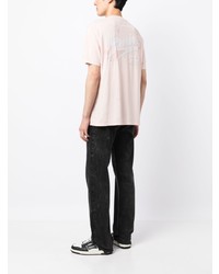 rosa bedrucktes T-Shirt mit einem Rundhalsausschnitt von Amiri