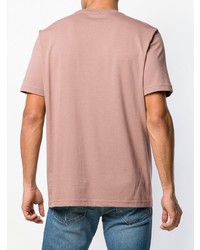 rosa bedrucktes T-Shirt mit einem Rundhalsausschnitt von Diesel