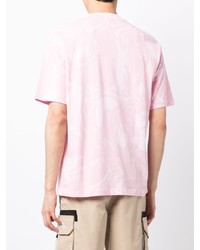 rosa bedrucktes T-Shirt mit einem Rundhalsausschnitt von AAPE BY A BATHING APE