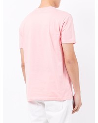 rosa bedrucktes T-Shirt mit einem Rundhalsausschnitt von PS Paul Smith