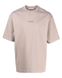 rosa bedrucktes T-Shirt mit einem Rundhalsausschnitt von Acne Studios