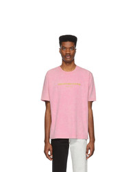 rosa bedrucktes T-Shirt mit einem Rundhalsausschnitt von Alexander Wang