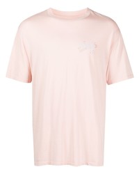 rosa bedrucktes T-Shirt mit einem Rundhalsausschnitt von Amiri