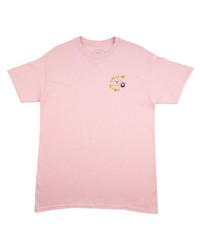 rosa bedrucktes T-Shirt mit einem Rundhalsausschnitt von Anti Social Social Club