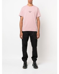 rosa bedrucktes T-Shirt mit einem Rundhalsausschnitt von Stone Island