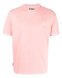 rosa bedrucktes T-Shirt mit einem Rundhalsausschnitt von AUTRY