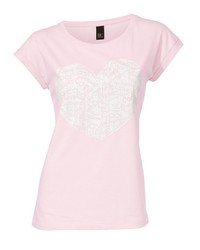 rosa bedrucktes T-Shirt mit einem Rundhalsausschnitt von B.C. BEST CONNECTIONS by Heine