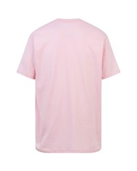 rosa bedrucktes T-Shirt mit einem Rundhalsausschnitt von Supreme