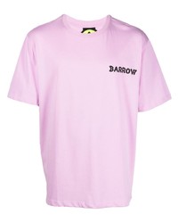 rosa bedrucktes T-Shirt mit einem Rundhalsausschnitt von BARROW