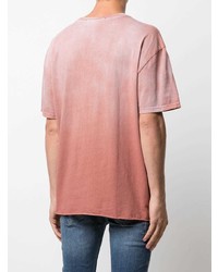 rosa bedrucktes T-Shirt mit einem Rundhalsausschnitt von Ksubi