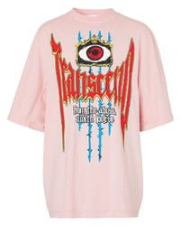rosa bedrucktes T-Shirt mit einem Rundhalsausschnitt von Burberry