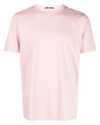 rosa bedrucktes T-Shirt mit einem Rundhalsausschnitt von C.P. Company
