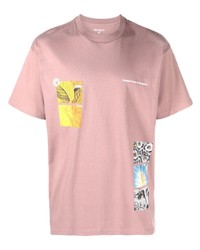 rosa bedrucktes T-Shirt mit einem Rundhalsausschnitt von Carhartt WIP