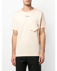 rosa bedrucktes T-Shirt mit einem Rundhalsausschnitt von Stone Island Shadow Project