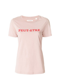 rosa bedrucktes T-Shirt mit einem Rundhalsausschnitt von Chinti & Parker