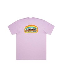 rosa bedrucktes T-Shirt mit einem Rundhalsausschnitt von Supreme