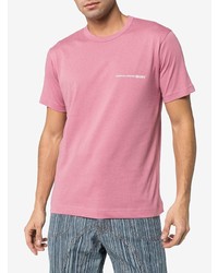 rosa bedrucktes T-Shirt mit einem Rundhalsausschnitt von Comme Des Garcons SHIRT