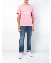 rosa bedrucktes T-Shirt mit einem Rundhalsausschnitt von Holiday