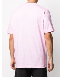 rosa bedrucktes T-Shirt mit einem Rundhalsausschnitt von DSQUARED2