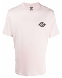 rosa bedrucktes T-Shirt mit einem Rundhalsausschnitt von Dickies Construct