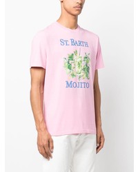 rosa bedrucktes T-Shirt mit einem Rundhalsausschnitt von MC2 Saint Barth