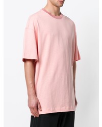 rosa bedrucktes T-Shirt mit einem Rundhalsausschnitt von Nike