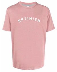 rosa bedrucktes T-Shirt mit einem Rundhalsausschnitt von Eleventy