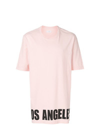 rosa bedrucktes T-Shirt mit einem Rundhalsausschnitt von Faith Connexion