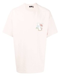 rosa bedrucktes T-Shirt mit einem Rundhalsausschnitt von FIVE CM