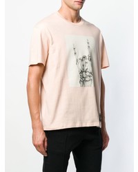 rosa bedrucktes T-Shirt mit einem Rundhalsausschnitt von Bally