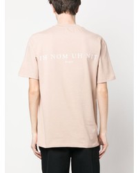 rosa bedrucktes T-Shirt mit einem Rundhalsausschnitt von Ih Nom Uh Nit