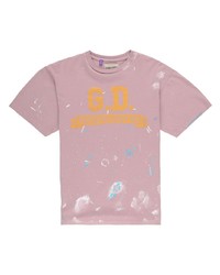 rosa bedrucktes T-Shirt mit einem Rundhalsausschnitt von GALLERY DEPT.