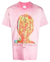 rosa bedrucktes T-Shirt mit einem Rundhalsausschnitt von Givenchy