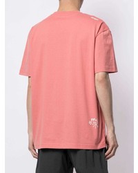 rosa bedrucktes T-Shirt mit einem Rundhalsausschnitt von Off Duty