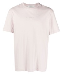 rosa bedrucktes T-Shirt mit einem Rundhalsausschnitt von Golden Goose