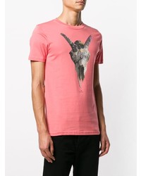 rosa bedrucktes T-Shirt mit einem Rundhalsausschnitt von Ps By Paul Smith