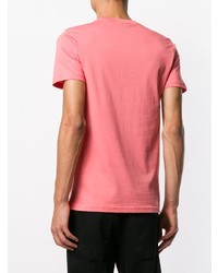 rosa bedrucktes T-Shirt mit einem Rundhalsausschnitt von Ps By Paul Smith