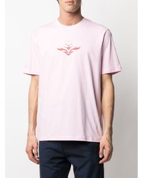 rosa bedrucktes T-Shirt mit einem Rundhalsausschnitt von Diesel