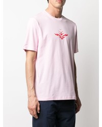 rosa bedrucktes T-Shirt mit einem Rundhalsausschnitt von Diesel