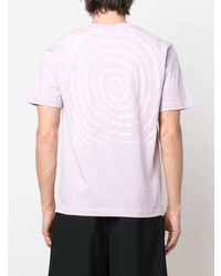 rosa bedrucktes T-Shirt mit einem Rundhalsausschnitt von McQ